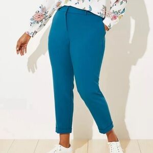 LOFT Cuffed Slim Pencil Ankle Pant Blue - Size 2